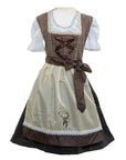 White Grey Checkered Dirndl Dress