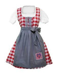 Wensky Midi Denim Dirndl Red Check - 56 EU