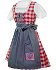 Wensky Midi Denim Dirndl Red Check - 56 EU