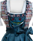 Checkered Midi Dirndl Eva Satin Blue