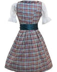 Checkered Midi Dirndl Eva Satin Blue