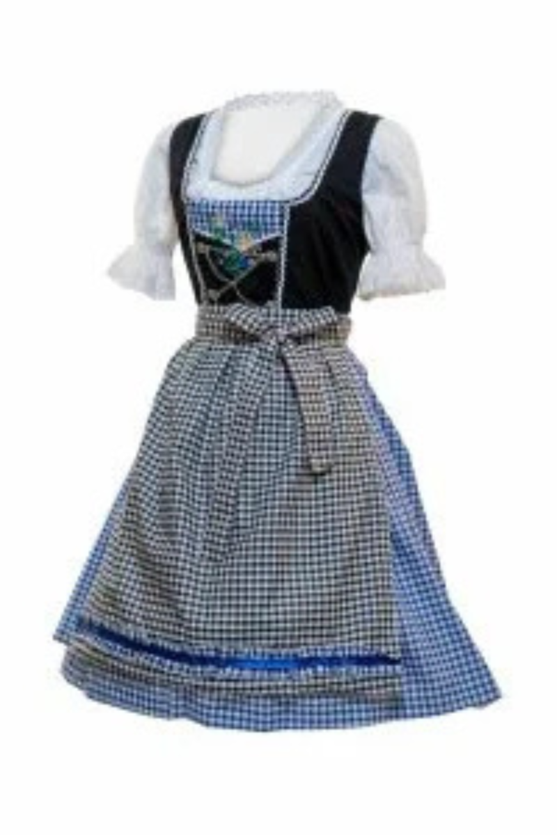 Stunning Blue Checkered midi dirndl dress