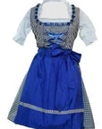 Satin Blue Checkered Dirndl