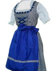 Satin Blue Checkered Dirndl