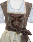 White Grey Checkered Dirndl Dress