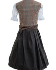 White Grey Checkered Dirndl Dress