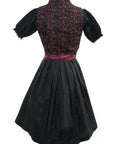 Elegant Black Maroon Dirndl Dress