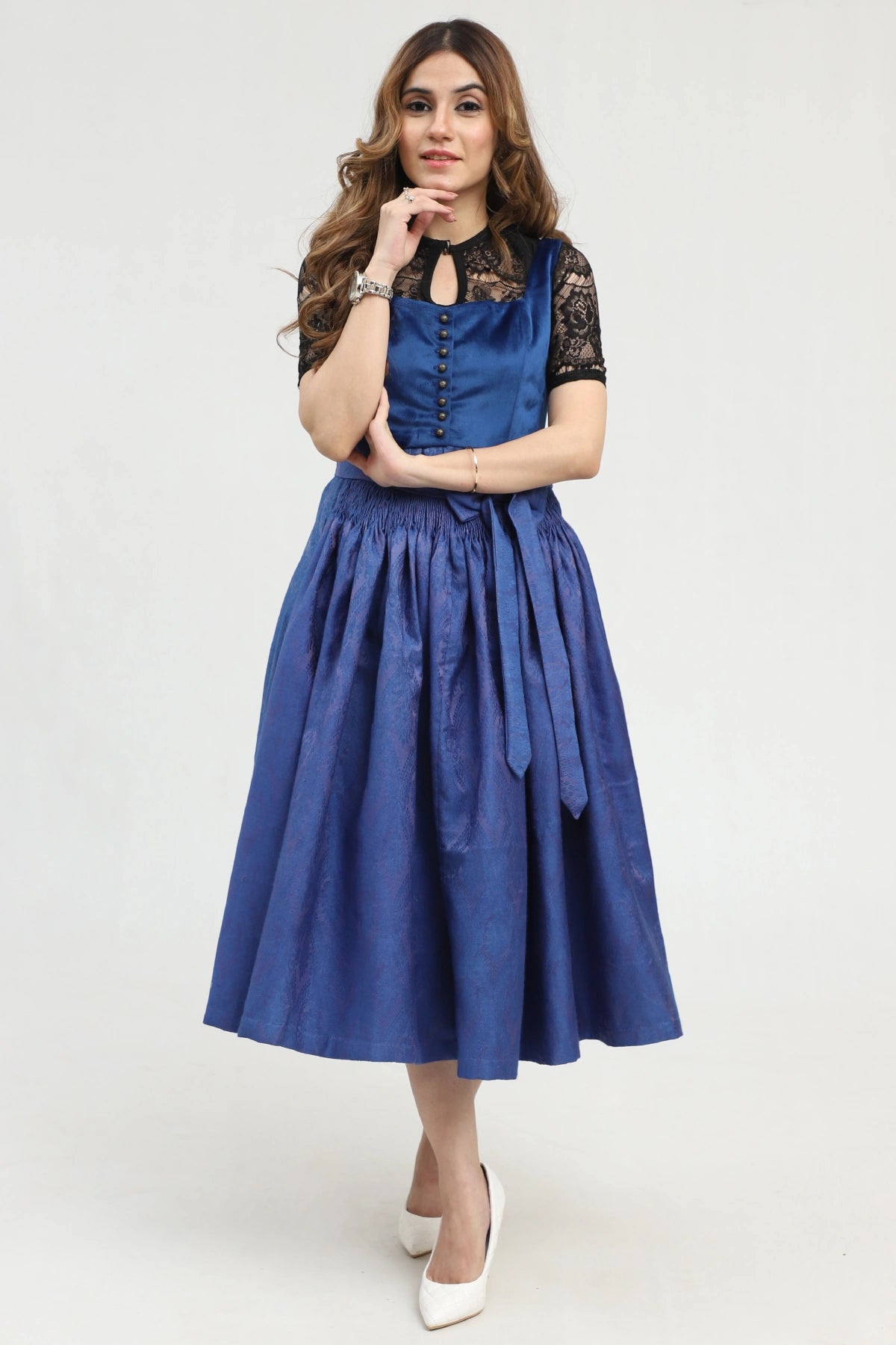 Indigo Charm Traditional Dirndl Dress