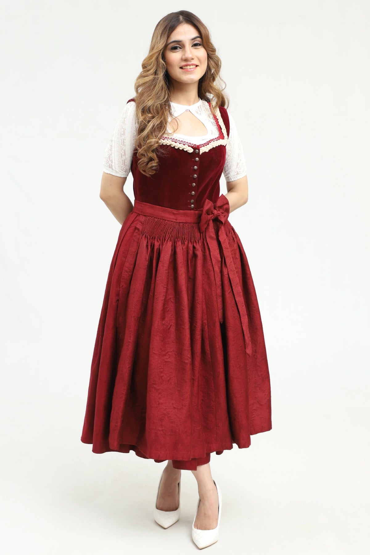 Red Wine Authentic Dirndl Dress