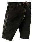 Embroidered Trachten Lederhosen in Timeless Charcoal Shade