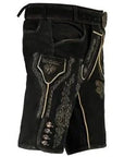 Embroidered Trachten Lederhosen in Timeless Charcoal Shade