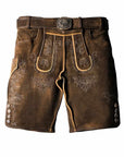 Authentic Brown Lederhosen with Understated Black Embroidery