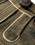 Trachten Brown Lederhosen with Subtle Embroidery Accents in Double Shades