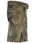 Trachten Brown Lederhosen with Subtle Embroidery Accents in Double Shades