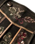 Faded Black Lederhosen Enhanced by Intricate Embroidery