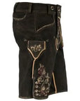 Faded Black Lederhosen Enhanced by Intricate Embroidery