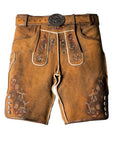 Rich Brown Lederhosen Adorned with Striking Embroidery