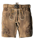Faded Brown Trachten Lederhosen with Subtle Embroidery