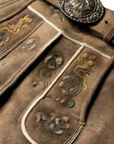Faded Brown Trachten Lederhosen with Subtle Embroidery