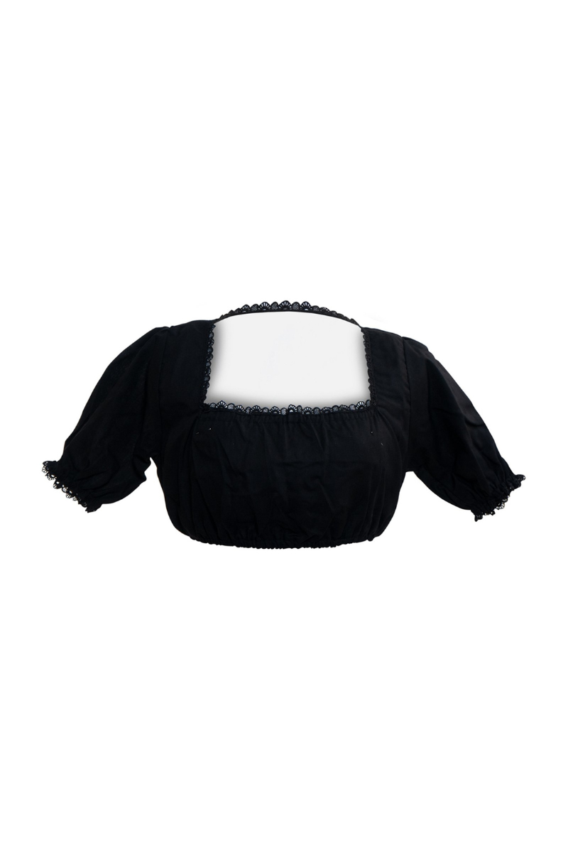 Modern black dirndl blouse
