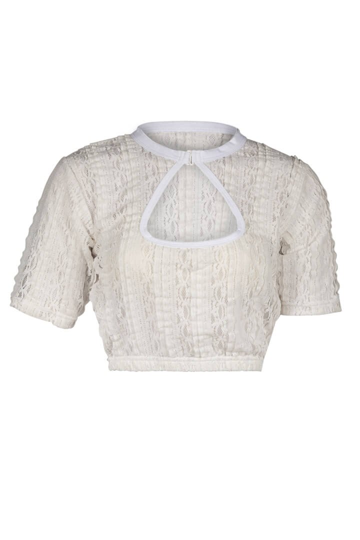 White dirndl blouse with ribbon