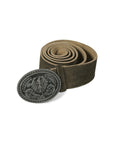 Traditional Trachten belt brown leather with embossed eagle buckle