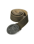 Traditional Trachten belt brown leather with embossed eagle buckle
