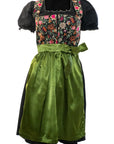 Curvy black and green German dirndl dress with apron