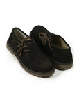 Black suede Haferl shoes traditional Bavarian Trachten lace-up footwear