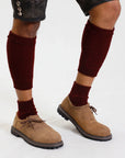 Maroon Trachten Loferl set textured calf warmers ankle socks