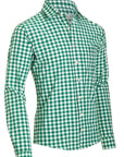 German Leather Shirt Checkered Pattern Shaded Green