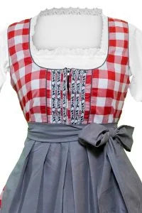 Wensky Midi Denim Dirndl Red Check - 56 EU