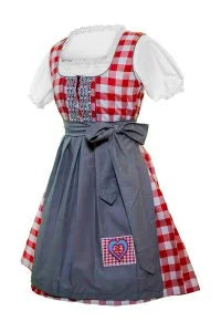 Wensky Midi Denim Dirndl Red Check - 56 EU