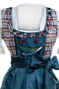 Checkered Midi Dirndl Eva Satin Blue