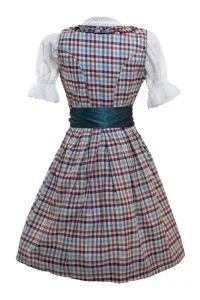 Checkered Midi Dirndl Eva Satin Blue