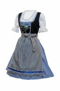 Stunning Blue Checkered midi dirndl dress