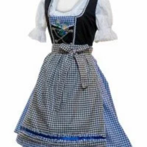 Stunning Blue Checkered midi dirndl dress