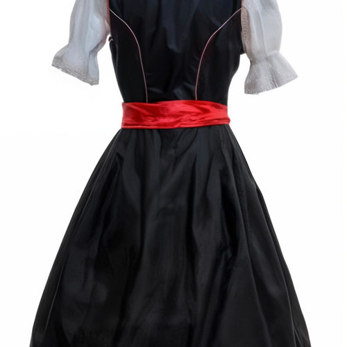 Classic Black Red Checkered German Dirndl Dress