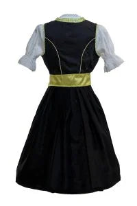 Black and Lime Green Bavarian Dirndl Dress