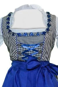 Satin Blue Checkered Dirndl