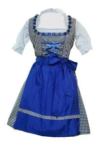 Satin Blue Checkered Dirndl