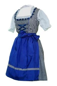 Satin Blue Checkered Dirndl