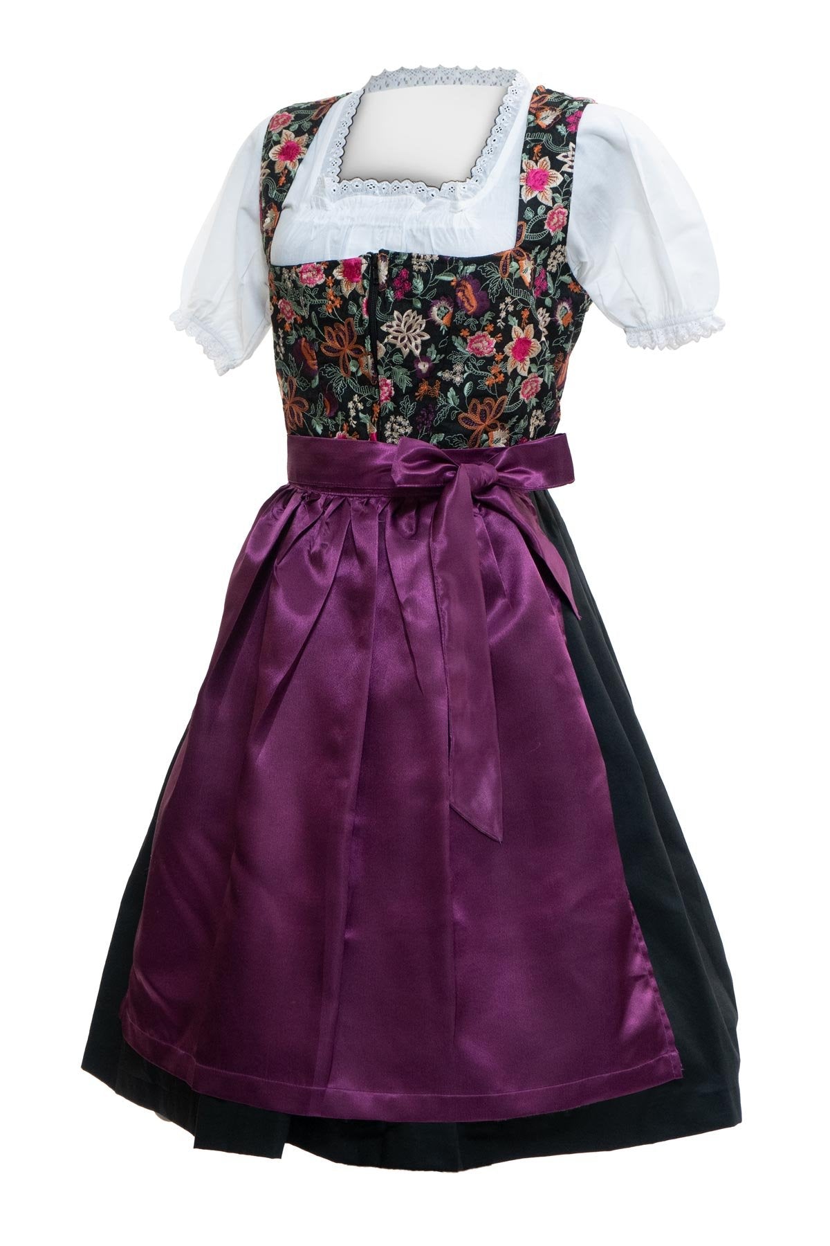 Gorgeous Black Floral Dirndl Dress