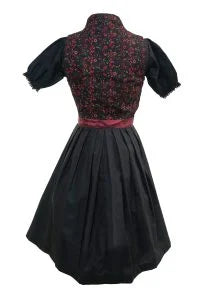 Elegant Black Maroon Dirndl Dress