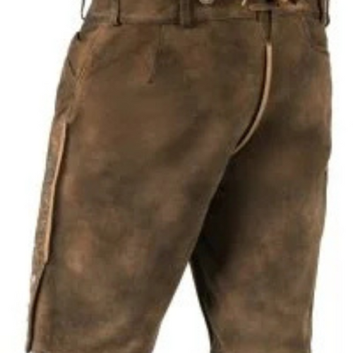 Authentic Brown Lederhosen with Understated Black Embroidery