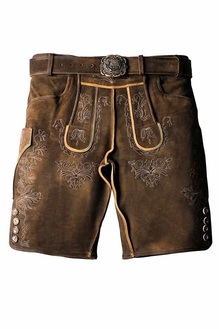 Authentic Brown Lederhosen with Understated Black Embroidery