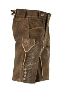 Authentic Brown Lederhosen with Understated Black Embroidery