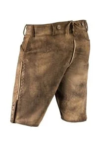 Subtle Self-Colored Embroidery on Vintage Deer Brown Lederhosen