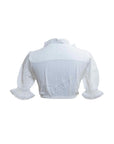 White dirndl blouse with puff sleeves square neckline traditional Bavarian