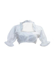 White dirndl blouse with puff sleeves square neckline traditional Bavarian